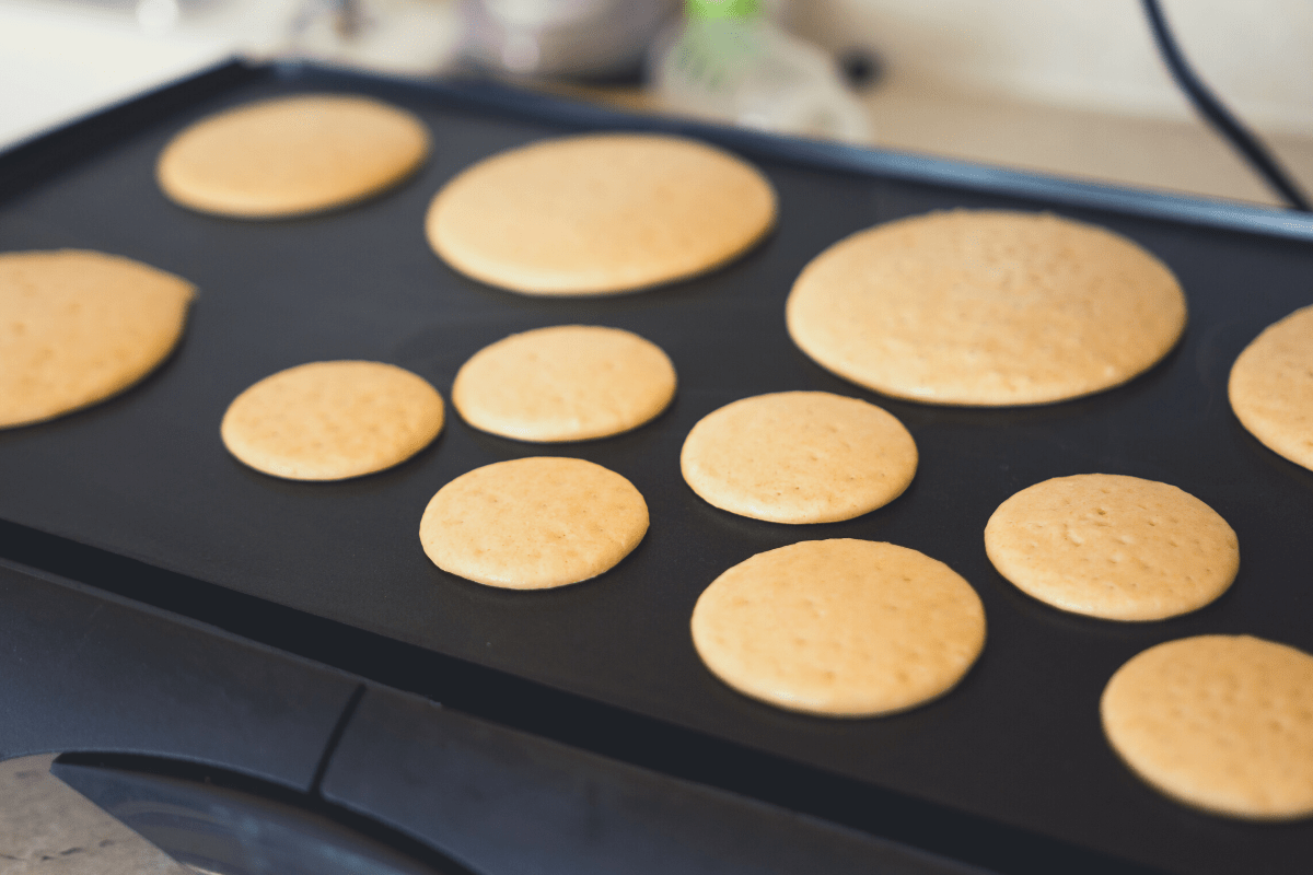 cookies on a black griddle