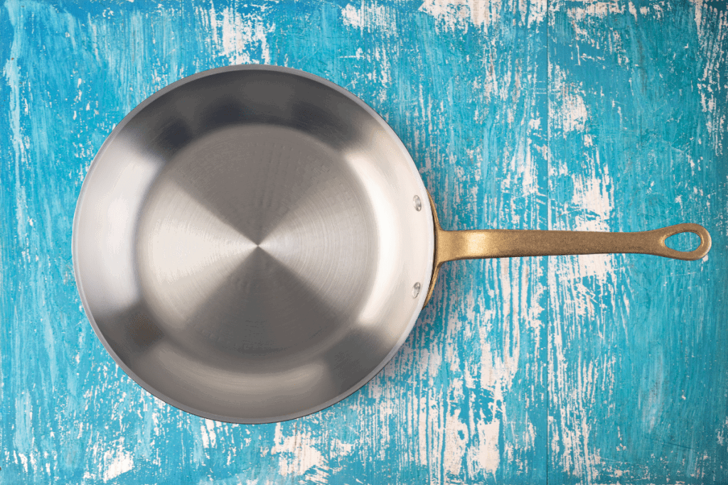 clean stainless steel pan