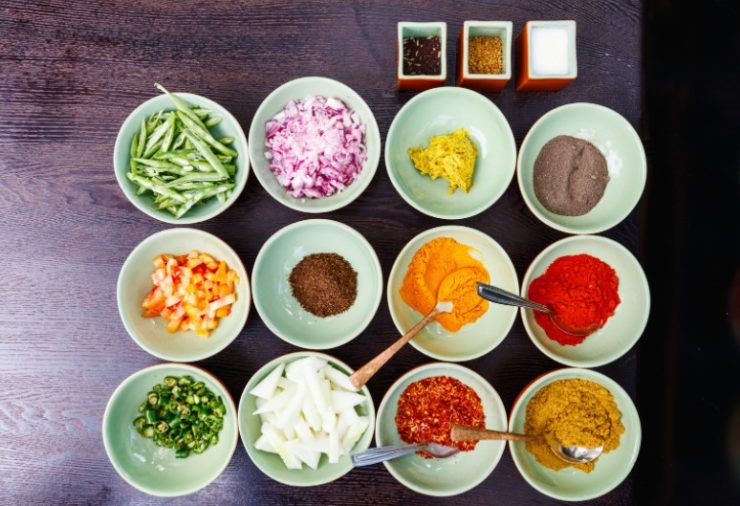 spices in bowls