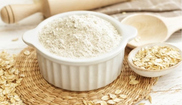 white bowl with oat flour