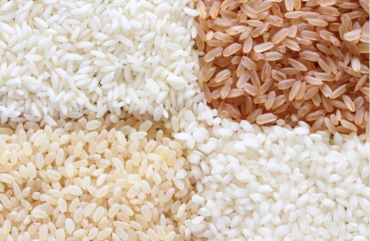 brown and white rice background