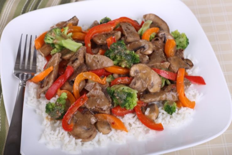 Beef Stir Fry on Rice