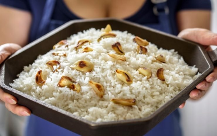 Roasted Garlic over Steamed Rice