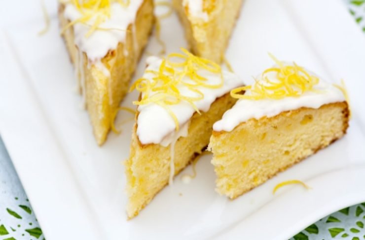 summer cake with zest on top