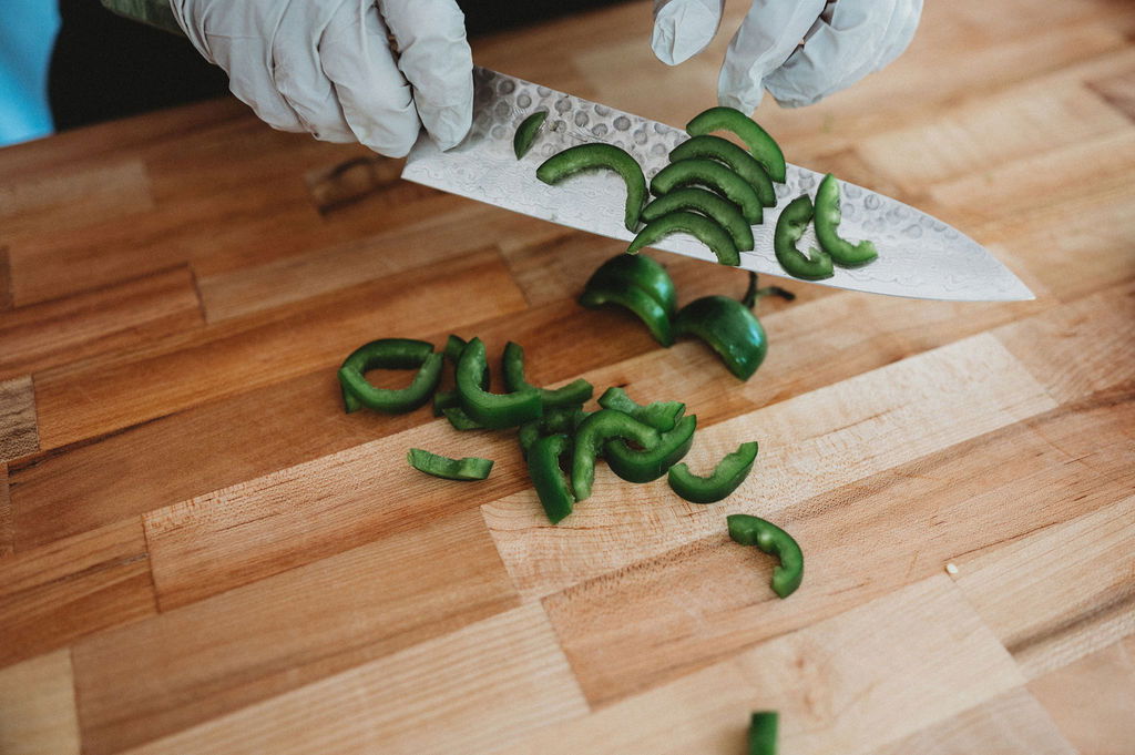 jalapenos cut into halfmoons