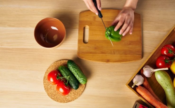 Cutting Board Cutting Vegetables Freshness Healthy Food