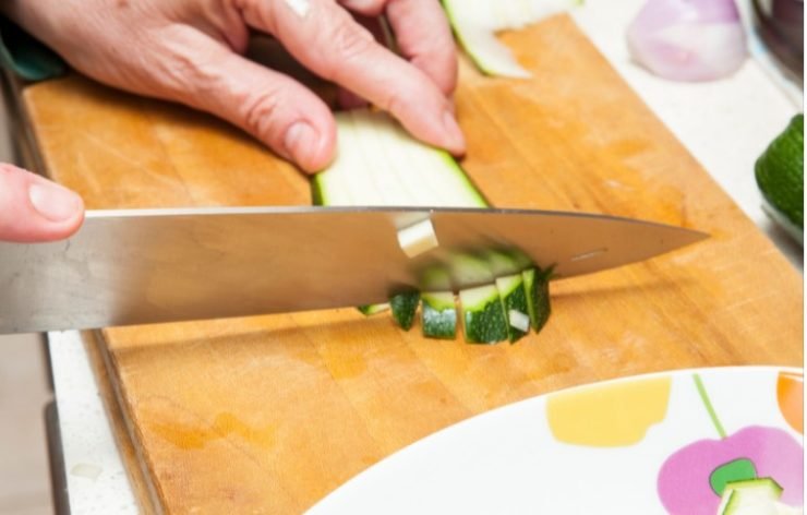 cook cucumber cut
