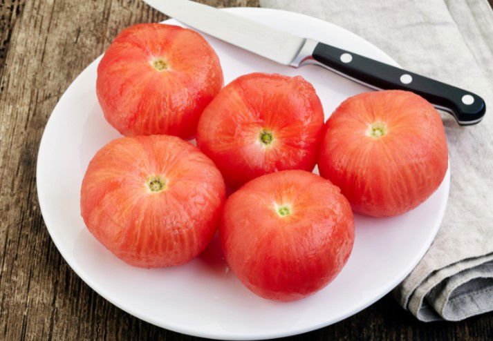 blanched tomatoes