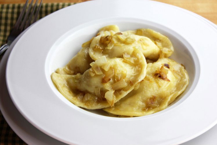 Pierogies with onion