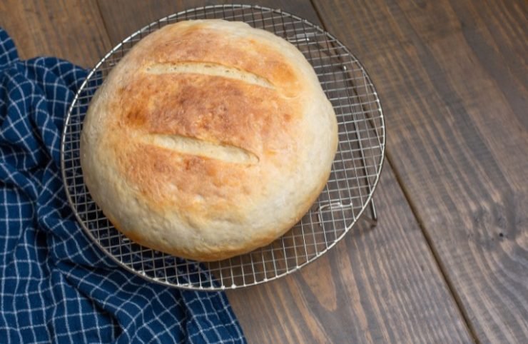 Round Loaf of Freshly Baked Sourdough Bread
