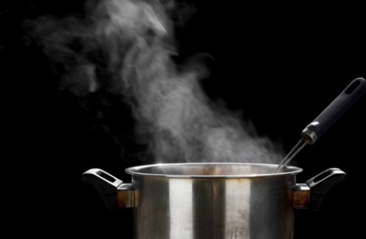 Steam over Cooking Pot