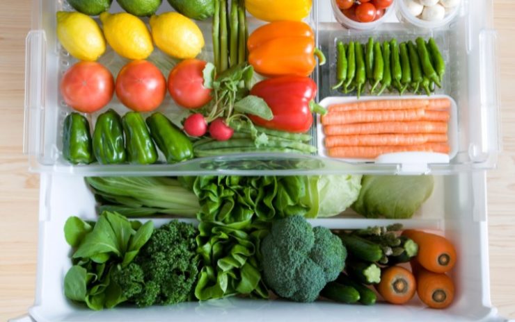 Veggie drawer in the fridge