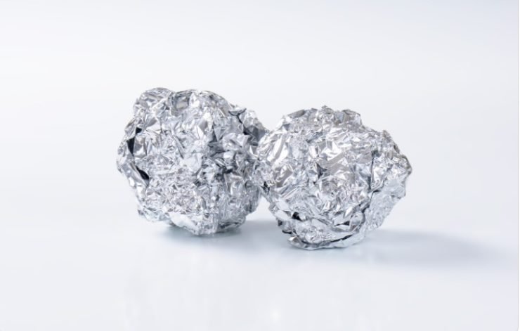 Two aluminum foil balls