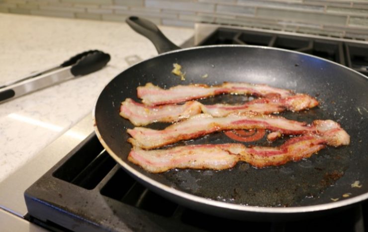 frying bacon