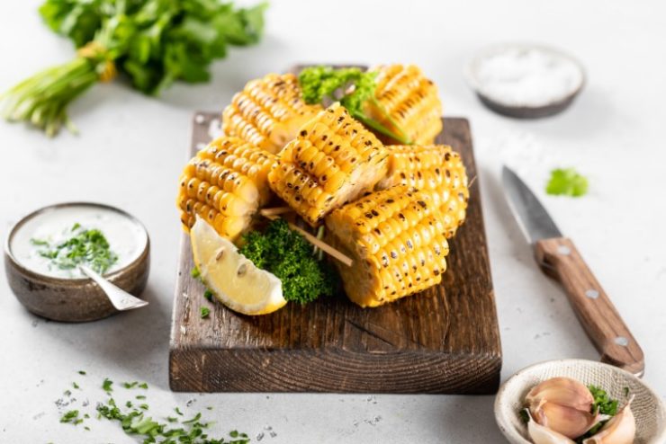 grilled corn and dips