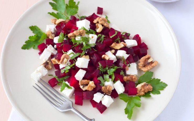 Red beet salad.