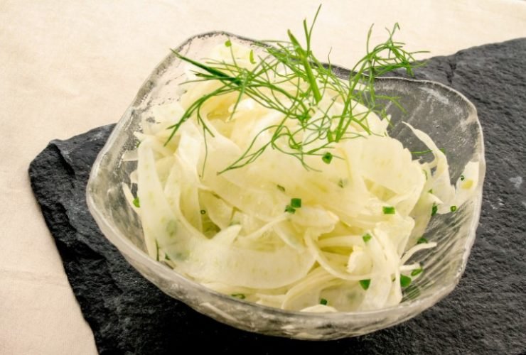 Pickled Kohlrabi in Dish