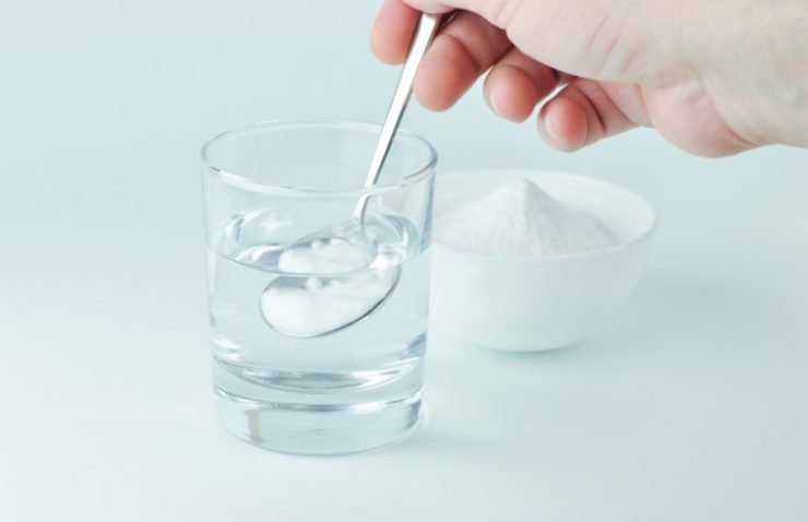 Baking soda in water.