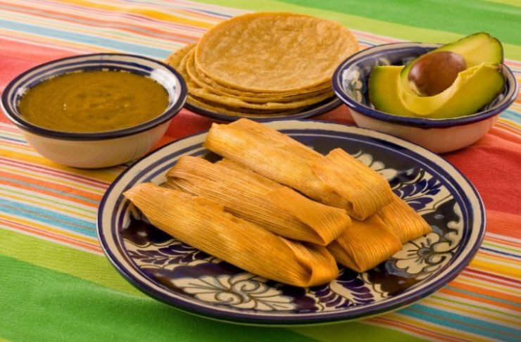 tamales with avocado