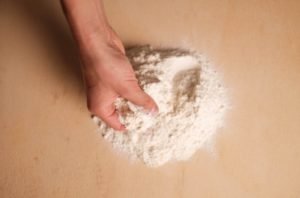 Top View of Hand with Flour