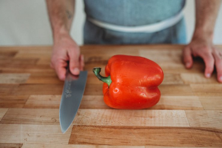 pepper on a cutting board