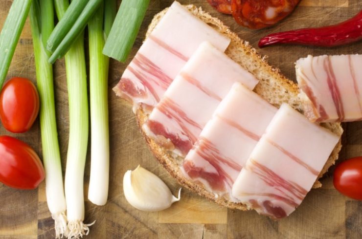 bacon on a cutting board