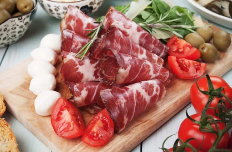 Italian capicola, cured pork meat