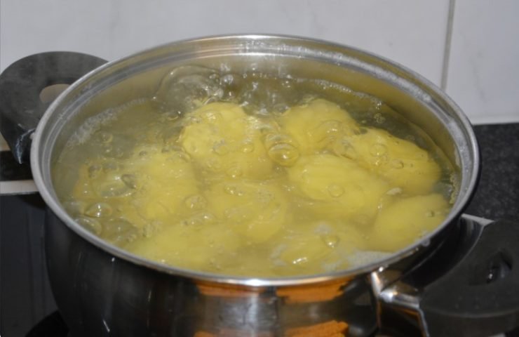 potato cooking in a pot