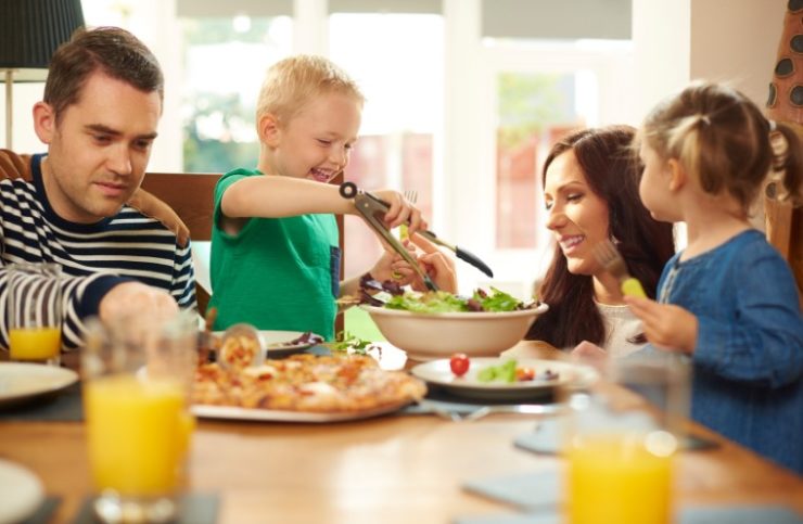 family eating together