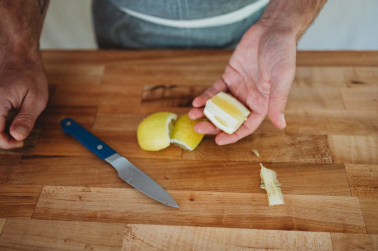 lemon cut into wedges