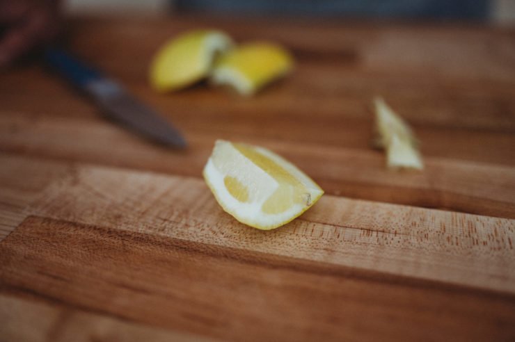 lemon cut into wedges
