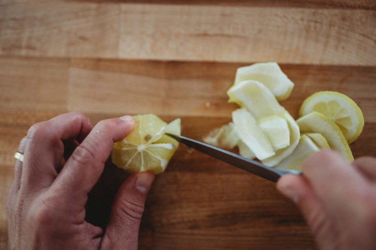 segment lemon cutting