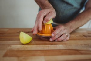 lemon on a citrus press