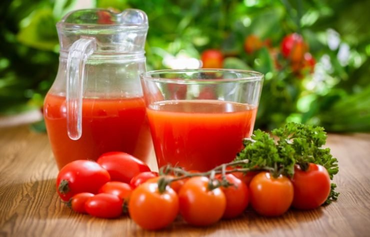 Tomato Juice in a jug and glass