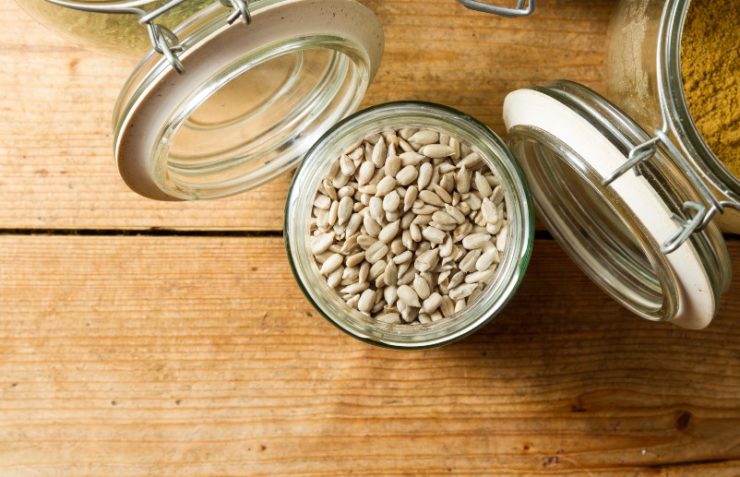 sunflower seed in a container