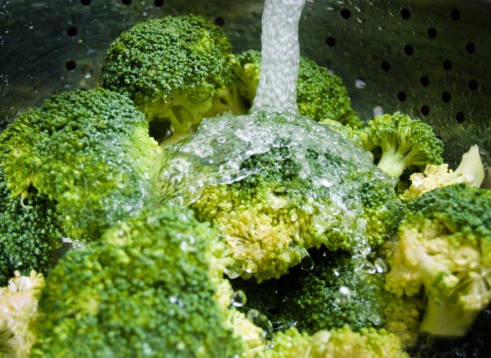 Washing Broccoli