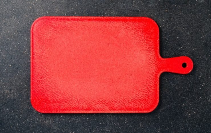 Empty red cutting board