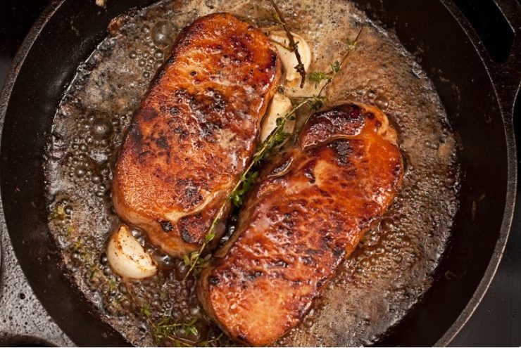 Pork chops pan seared