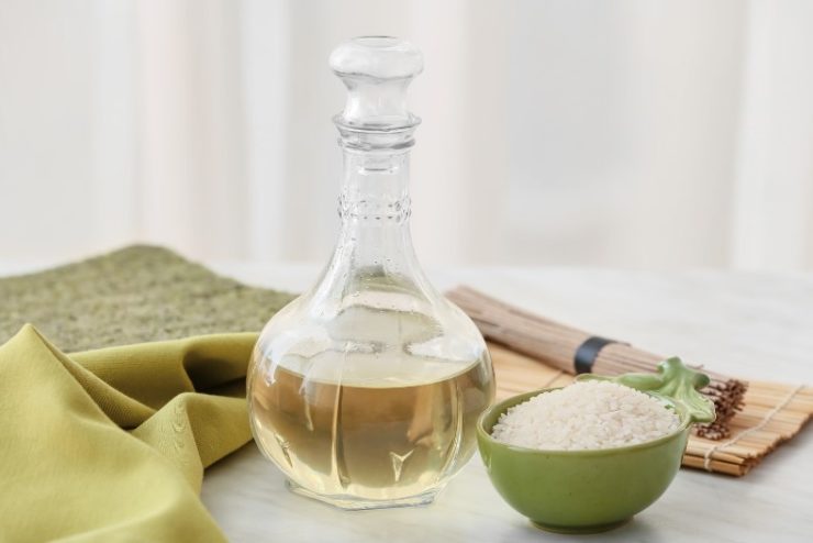 Composition with Rice Vinegar on Table