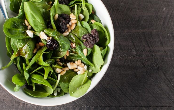 Spinach Salad top view 