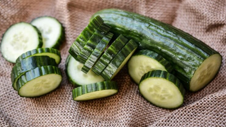 a bunch of cucumbers