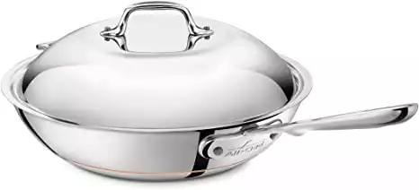 All-Clad 6412 SS Copper Core 5-Ply Bonded Dishwasher Safe Chefs Pan / Cookware,  12-Inch, Silver