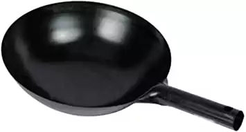 Winco Chinese Wok with Integral Handle, 16-Inch, Black, Medium