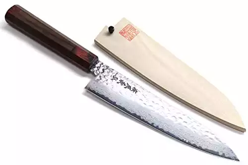 Yoshihiro Hammered Damascus Gyuto