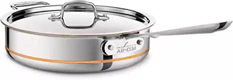 All-Clad 6405 SS Copper Core 5-Ply Bonded Dishwasher Safe Saute Pan / Cookware, 5-Quart, Silver