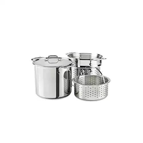 All-Clad Stainless Steel 8-Quart Pasta Pot With Insert And Steamer