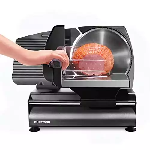 Chefman Die-Cast Electric Deli & Food Slicer with Safe Non-Slip Feet