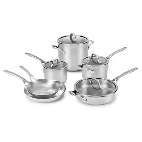 Calphalon Signature Stainless Steel, 10-Piece Cookware Set