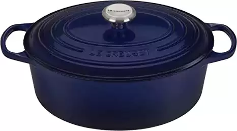 Le Creuset Enameled Cast Iron Signature Oval Dutch Oven, 9.5 qt., Indigo