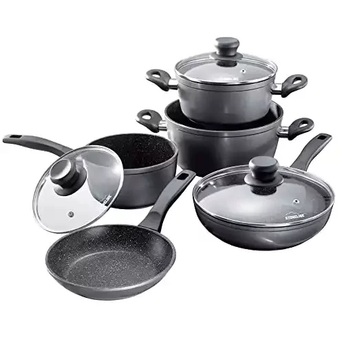 Stoneline Cookware Set With Glass Lids